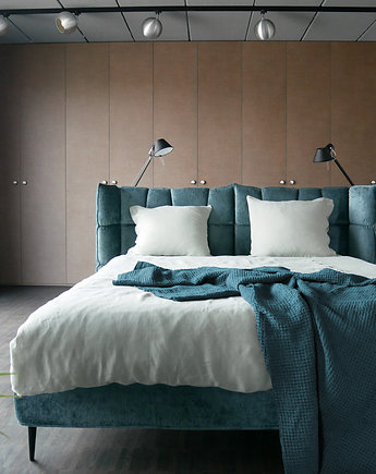 Skandynawska narzuta na łóżko lniany wafel, PANAPUFA