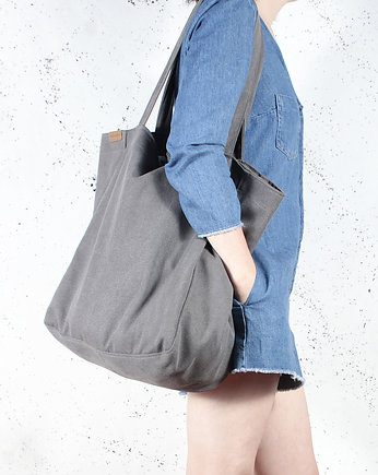 Lazy bag torba grafitowa na zamek / vegan, hairoo