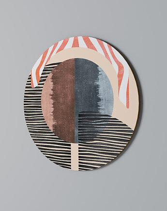 WHISPERS OF FORM Obraz okrągły 69cm - dekor dębu, SPACEREBELS