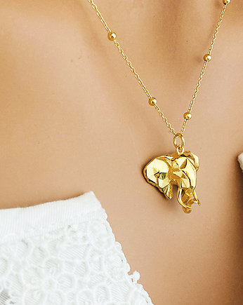 NASZYJNIK ze słoniem, złoty słoń, Anemon Atelier