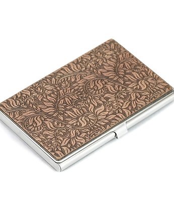 Drewniany Wizytownik Inox Liście Jabłoń, bewood