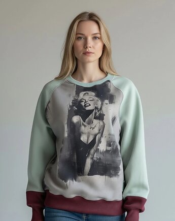 Bluza oversize Aparigraha Marylin Monroe szałwia bordo rozmiar L 40, Auri Lili