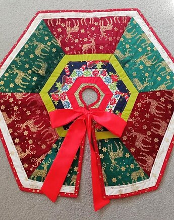 Dywanik,podkład, spódnica pod choinkę,patchwork, Helena Kamińska