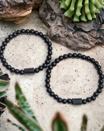 KOMPLET dla PARY : turmalin, onyks : ochrona, siła, kaktusia