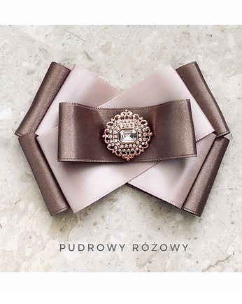 Brosza Cappuccino z Ażurowym Kryształkiem, Pudrowy Różowy