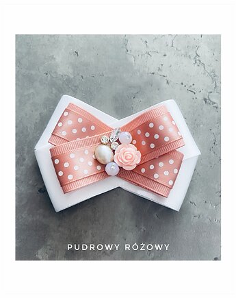 Brosza Pink Peach   z  kwiatkami, Pudrowy Różowy