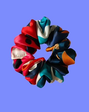 Gumka jedwabna, scrunchie, frotka panterkowy szał MAXI, Capillum