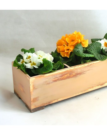 Drewniana skrzynka na kwiaty, zioła, Clock Wood Studio