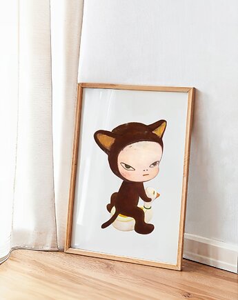 PLAKAT dekoracyjny , Yoshitomo Nara,  japońska dekoracja ścienna, black dot studio