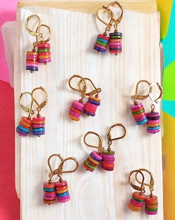 Kolczyki : SUMMER collection: masa perłowa : krótkie, kaktusia