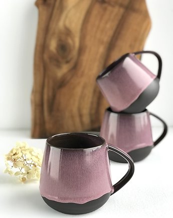 Kubek Beczułka ręcznie robiony 300 ml  - Ciemny Pudrowy Róż, Ceramika Tyka