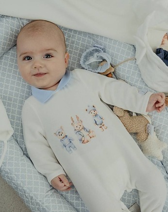 Niemowlęcy pajacyk welurowy TIBO ekri, Jamiks