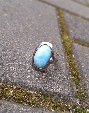 Larimar - pierścionek regulowany, po drugiej stronie lustra
