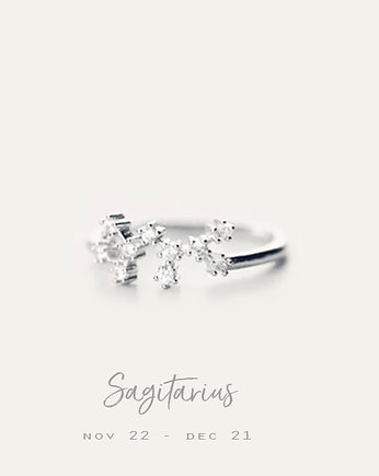 Sagitarius - konstelacja Strzelca srebrny pierścionek, Ewa Saj  Silver