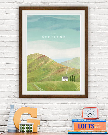 Szkocja - vintage plakat A3 giclee, minimalmill