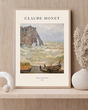 PLAKAT Monet, sztorm obraz, sztuka ścienna, pejzaż morski, black dot studio
