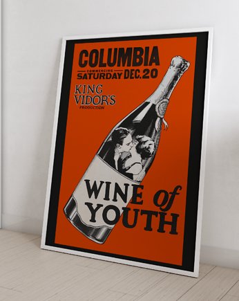 Plakat Vintage Retro Wine, OKAZJE - Prezent na Wesele