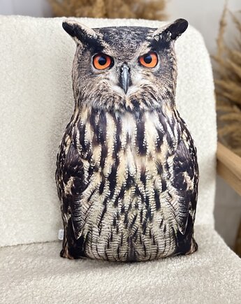 Poduszka Duża Sowa Puchacz Bubo Bubo, poduszkownia
