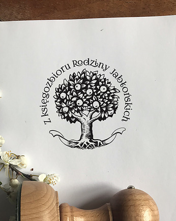 Drzewo Jabłoń personalizowany stempel Ex Libris, Malu Studio