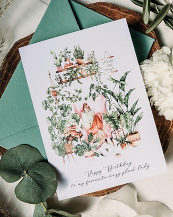 Kartka urodzinowa "Crazy Plant Lady", Design Your Wedding