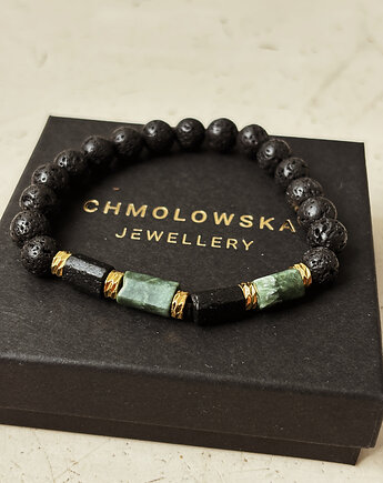 Bransoletka Męska Serafnit i Turmalin, Chmolowska Jewellery
