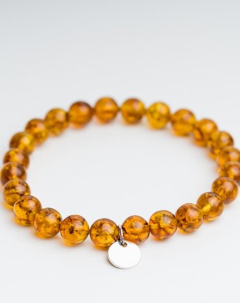 Bransoletka personalizowana bursztyn koniakowy, AmberMal
