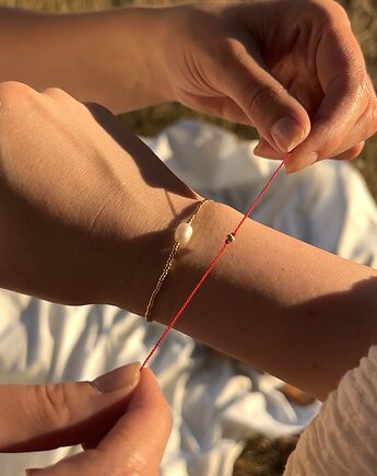 LUCKY bransoletka na szczęście - intencja - czerwona jedwabna nić, LEO jwlr