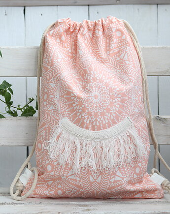 Boho workoplecak na lato dla dzieci, lekki plecak z bawełny, BalticBags