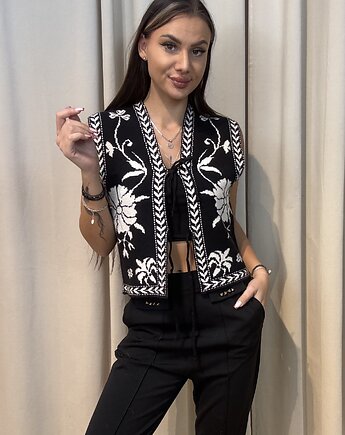 Kamizelka wiązana Nero Bianco, SOLO moda