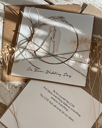 Kartka ślubna na ślub + piękne życzenia angielski wedding card, sorte