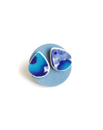 Kolczyki ceramiczne Bolesławiec, biżuteria z talerzy