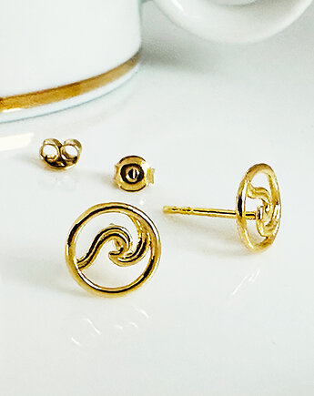 Kolczyki fale,  sztyfty  fala, Anemon Atelier