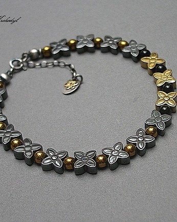 Graphite - gold /flower/ - bransoletka, Katia i krokodyl