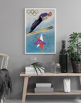 PLAKAT GÓRY narty SKI zimowy sport, black dot studio