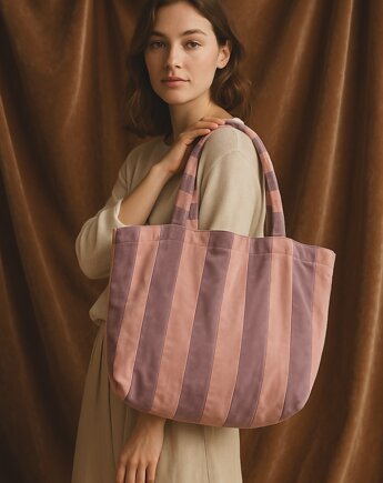 Velvetowa Torba na ramię Lawenda/Pudrowy, nisza