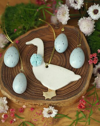 Zawieszki/ dekoracje wielkanocne / jajka / gąska, Velvet Craft