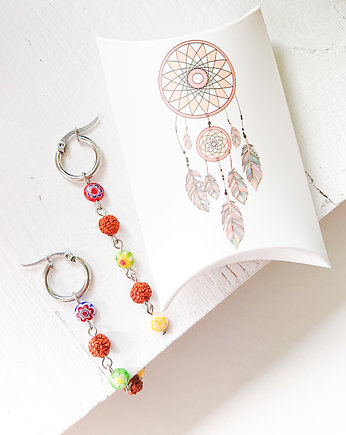 Millefiori+Rudraksza kolczyki OSIAN, NOMAD ACCESSORIES