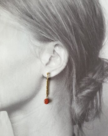 Kolczyki ROOTS hematyt, jaspis czerwony, modesign