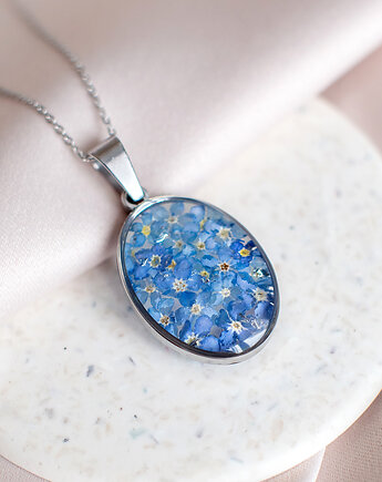 Wisiorek z niezapominajkami, nature gift