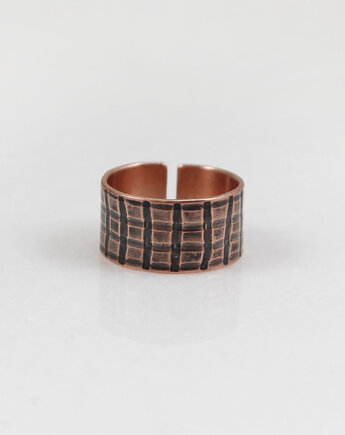 Krata - rozm. S - miedziana obrączka - ooak