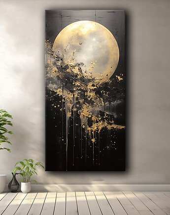Abstrakcyjny księżyc - Plakat - Impresjonizm, Loft, Minimalizm, Black Sapphire Art
