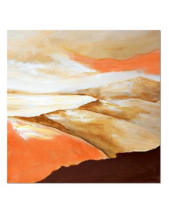 Zatoka, abstrakcyjny krajobraz minimalistyczny, obraz malowany na płótnie /2/, Galeriai