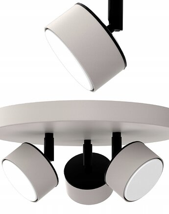 Kaszmirowy plafon sufitowy z czarnymi detalami + żarówki 3xGx53, Fabryka Lamp