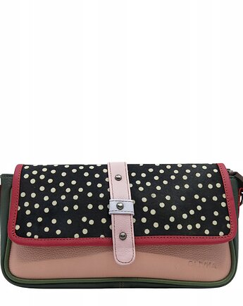 Torebka damska skóra naturalna klapka wzór piękna unikatowa, Olivka Warsaw