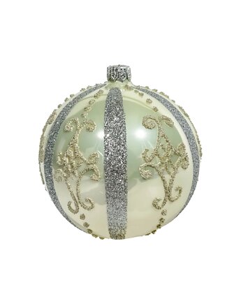 Bombka perłowa z eleganckimi srebrnymi zdobieniami, Syn Bombkarza