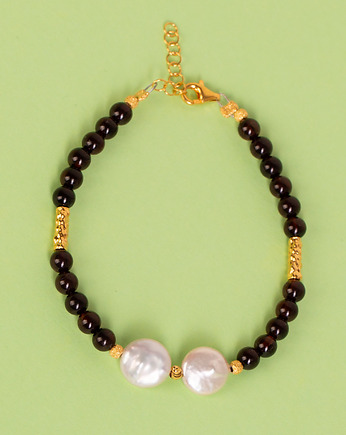 Bransoletka z bursztynem i perłami