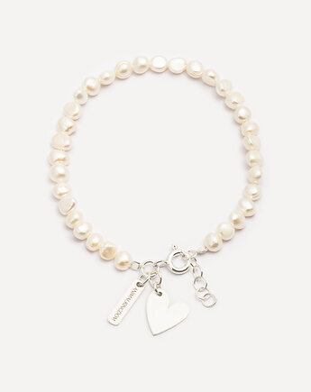Bransoletka srebrna z perłami i zawieszką Close to me, ANIMALKINGDOM