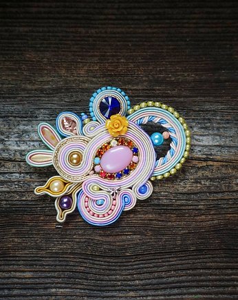 Secret Garden- broszka soutache, Mrosoutache