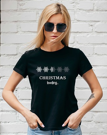 Koszulka damska organiczna Christmas loading..., ART ORGANIC
