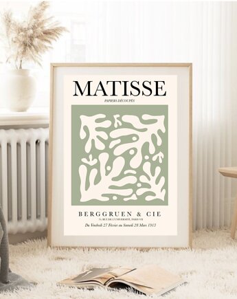 PLAKAT abstrakcyjny Matisse zielony beżowy, black dot studio